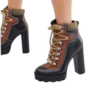 Public Desire Black & Brown Liliana Boots Women’s Size 8 Brand New